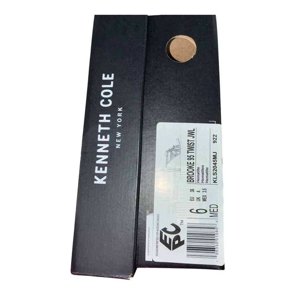 Kenneth Cole Brooke 95 Twist‎ Hematite Rhinestone Strappy Heels 6M NIB